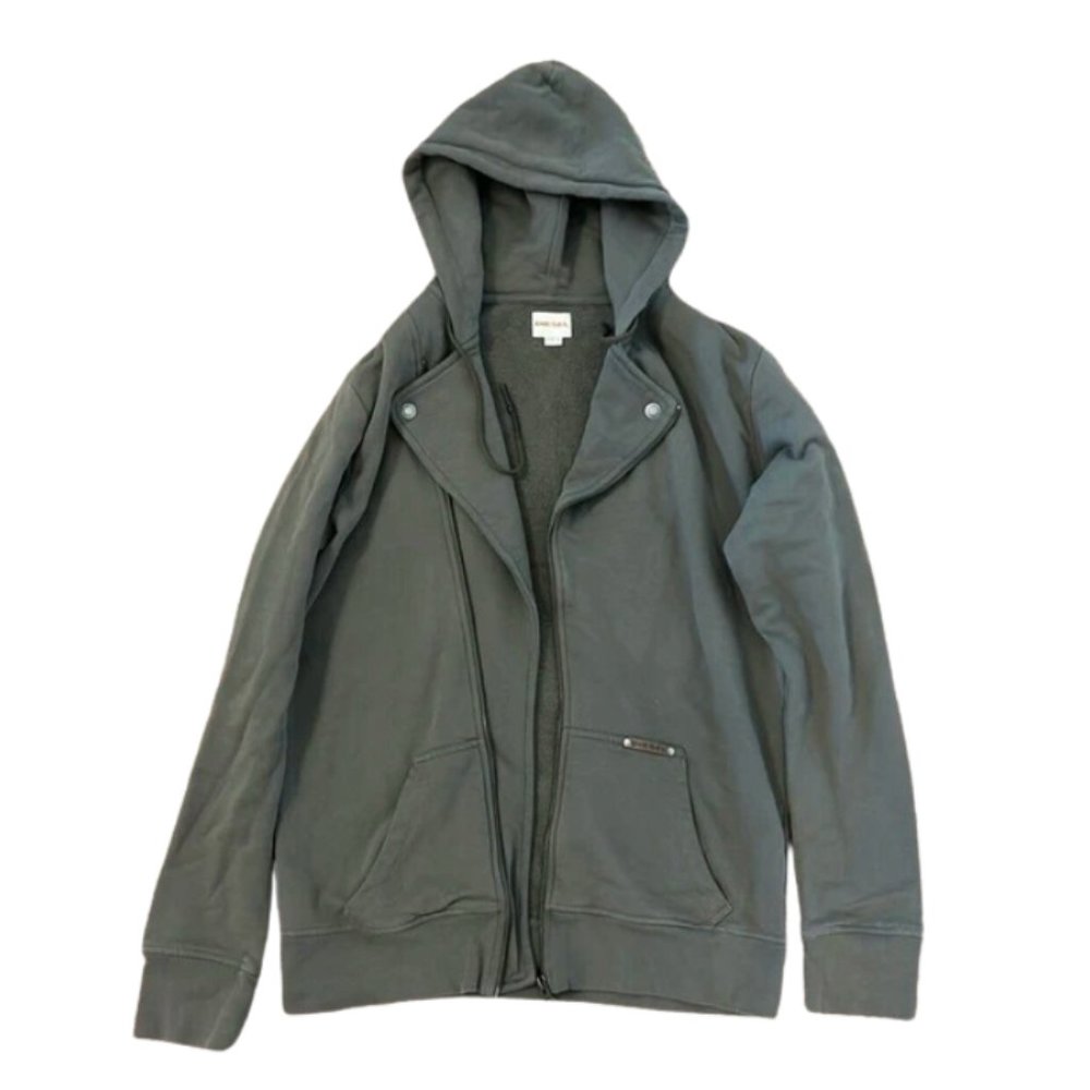 DIESEL Army Green Fleece Zip-Up Hoodie